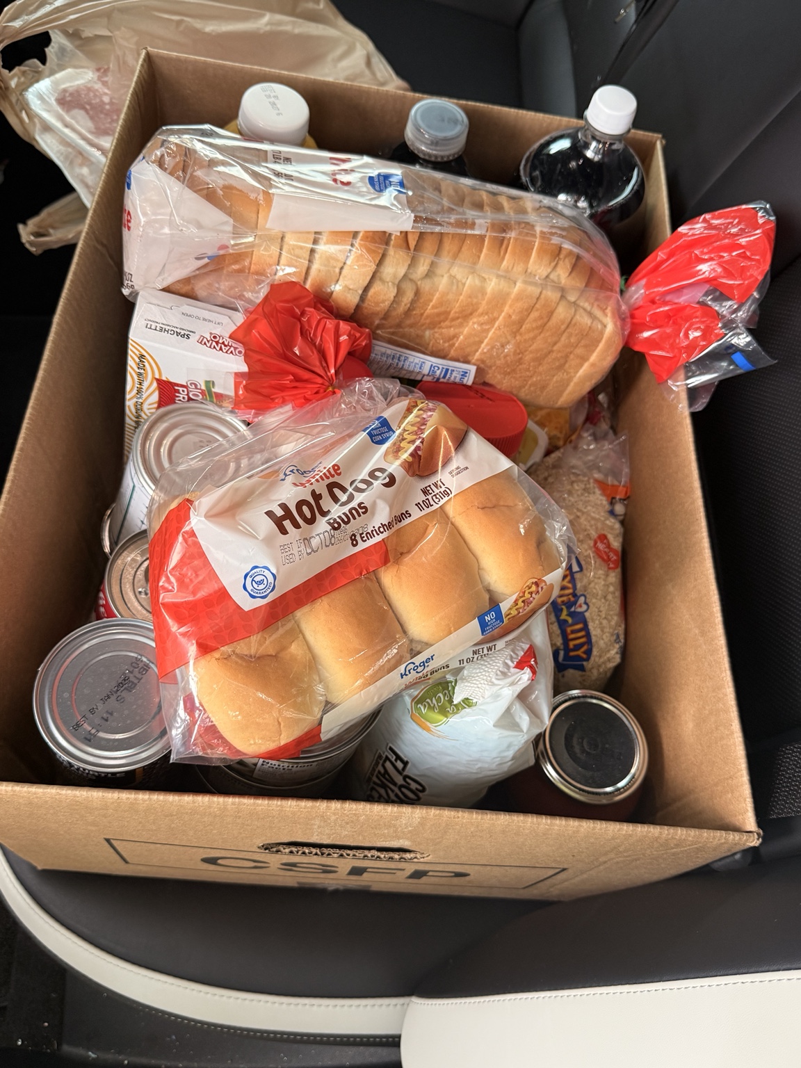 Groceries packed for a delivery