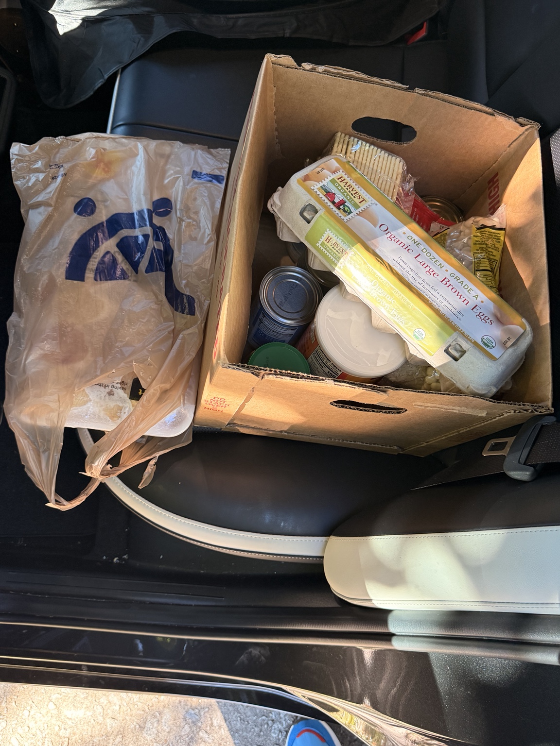 Bread, eggs, and groceries ready for delivery